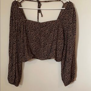 AE square neck cheetah top